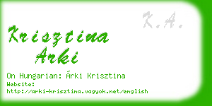 krisztina arki business card